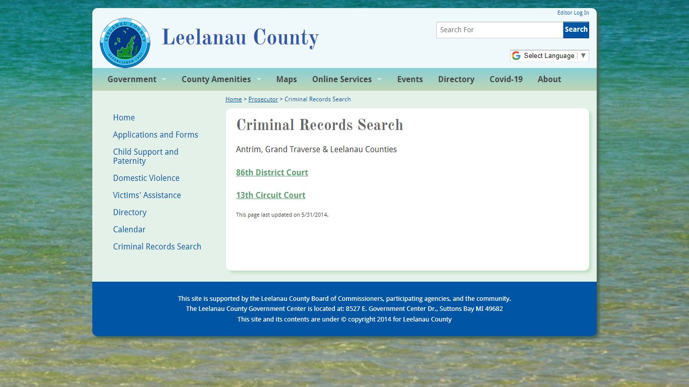 Criminal Records Search | Leelanau County
