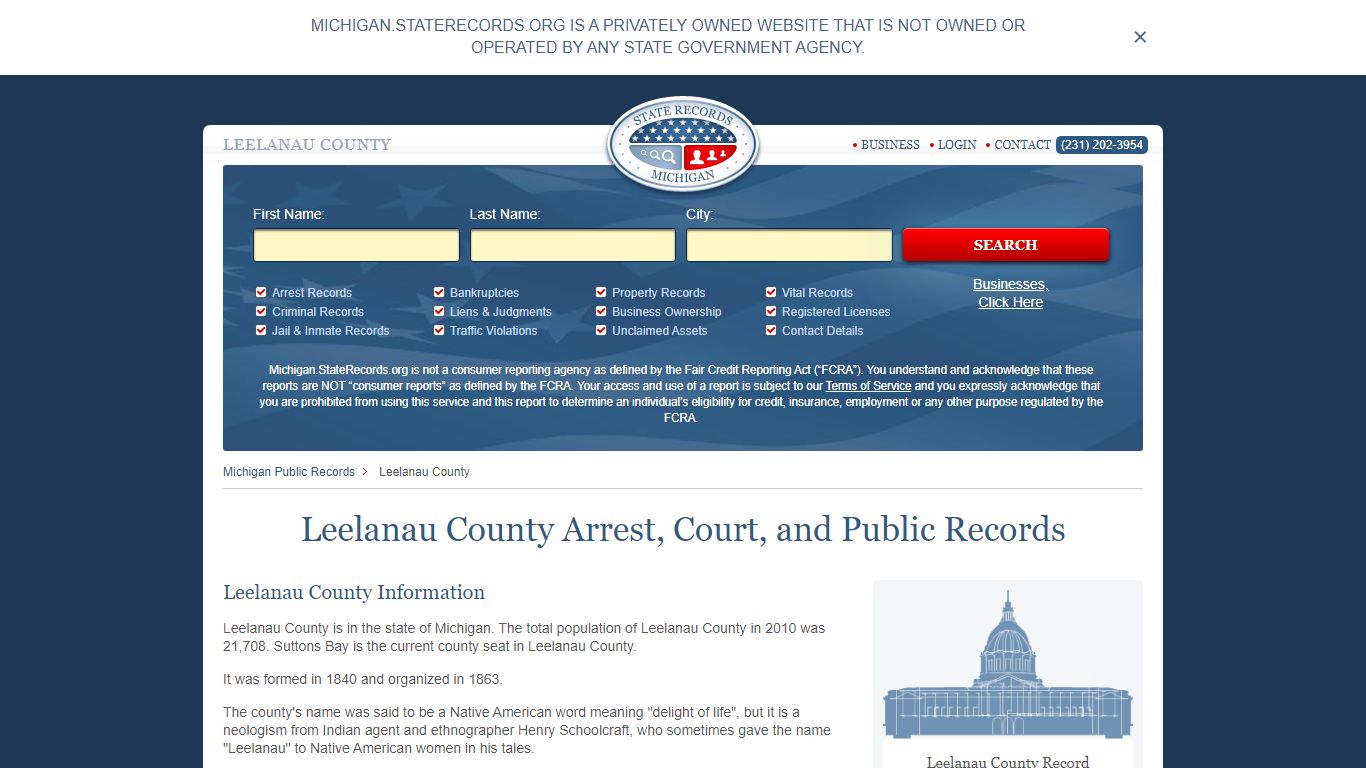 Leelanau County Arrest, Court, and Public Records
